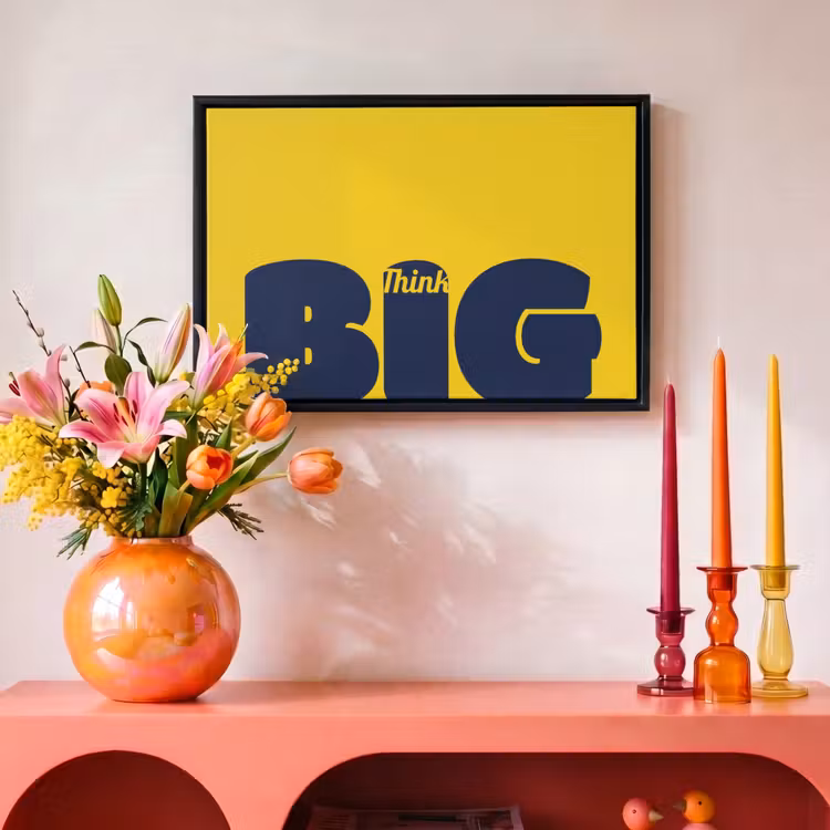 Canvas met lijst - Geel - Think big - Grafisch — 4