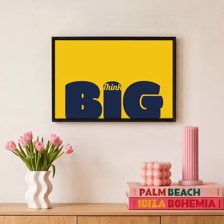 Canvas met lijst - Geel - Think big - Grafisch — 8