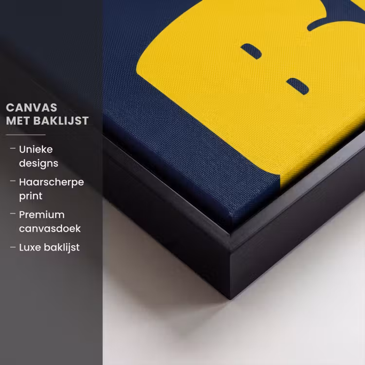 Canvas met lijst - Think big - Blauw - Geel — 5
