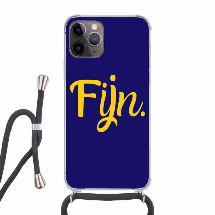 Telefoonhoesje met koord - Blauw - Geel - Fijn — 1