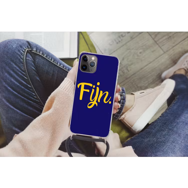Telefoonhoesje met koord - Blauw - Geel - Fijn — 2