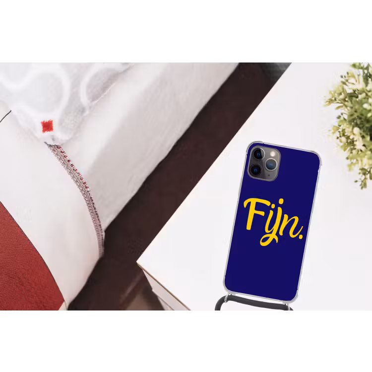 Telefoonhoesje met koord - Blauw - Geel - Fijn — 3