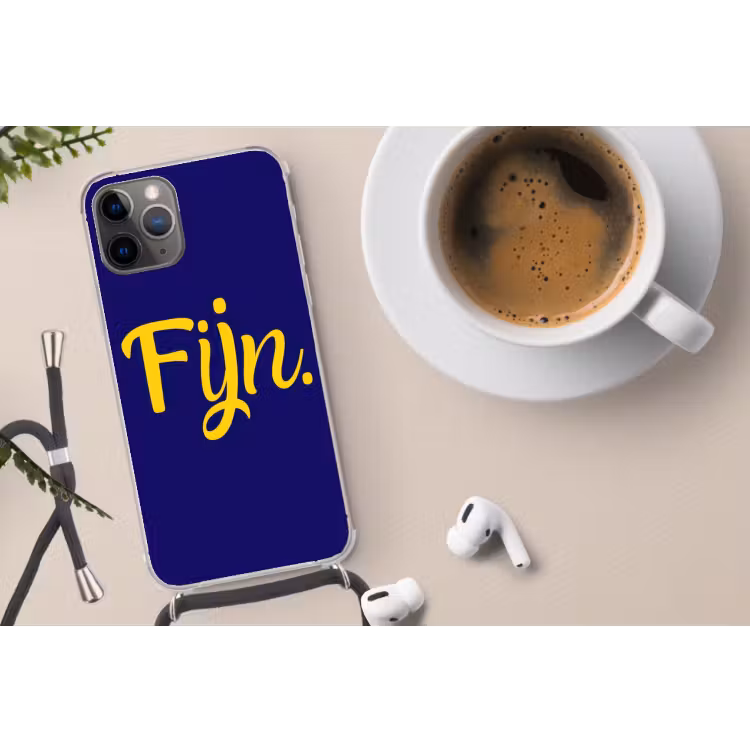 Telefoonhoesje met koord - Blauw - Geel - Fijn — 4