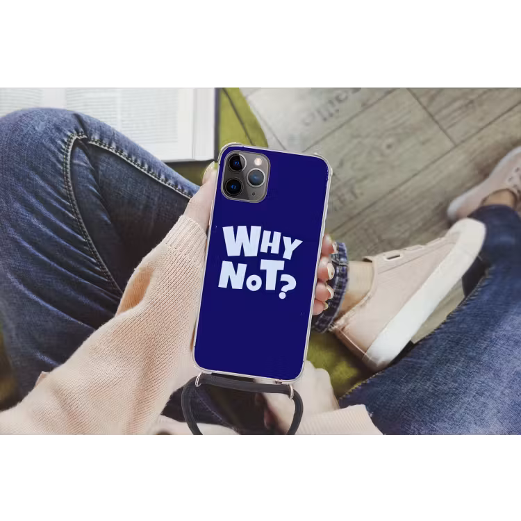 Telefoonhoesje met koord - Blauw - Why not - Minimalistisch — 2
