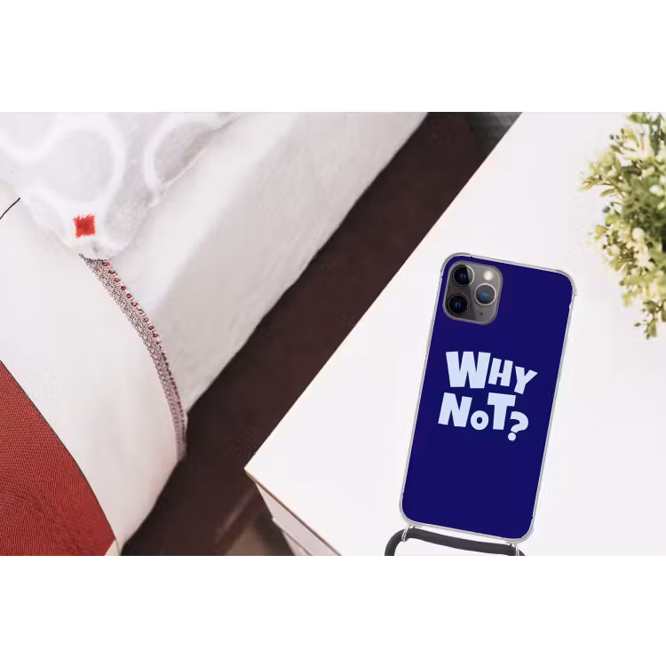 Telefoonhoesje met koord - Blauw - Why not - Minimalistisch — 3
