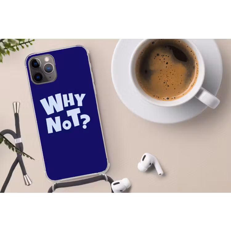 Telefoonhoesje met koord - Blauw - Why not - Minimalistisch — 4