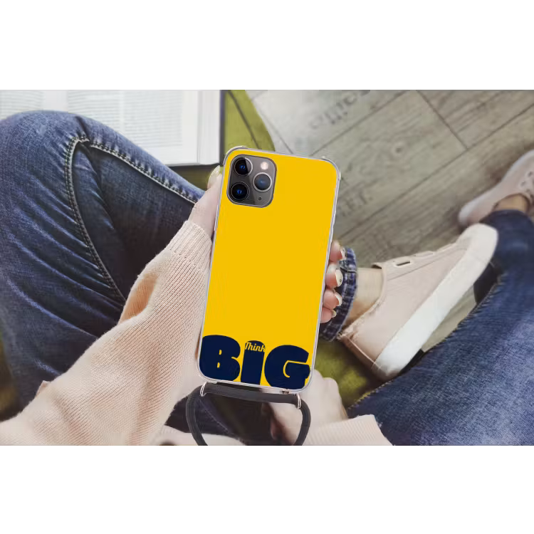 Telefoonhoesje met koord - Geel - Think big - Grafisch — 2