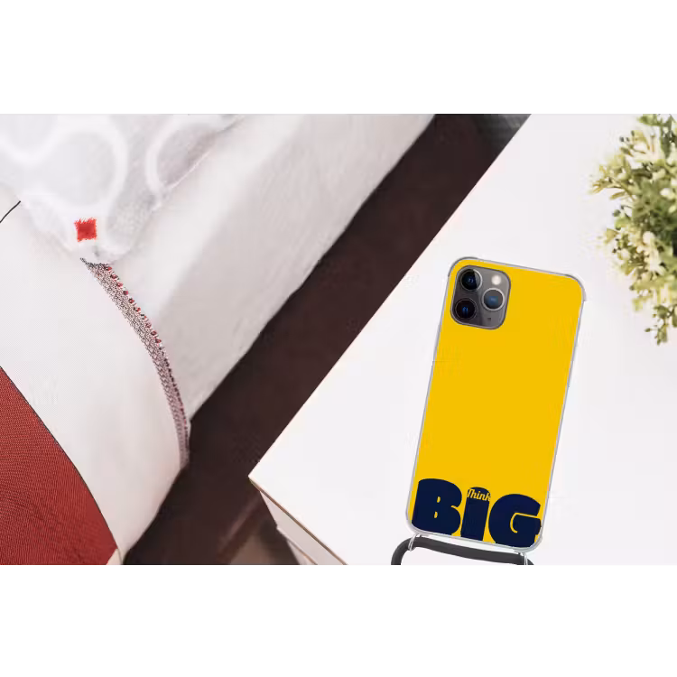 Telefoonhoesje met koord - Geel - Think big - Grafisch — 3
