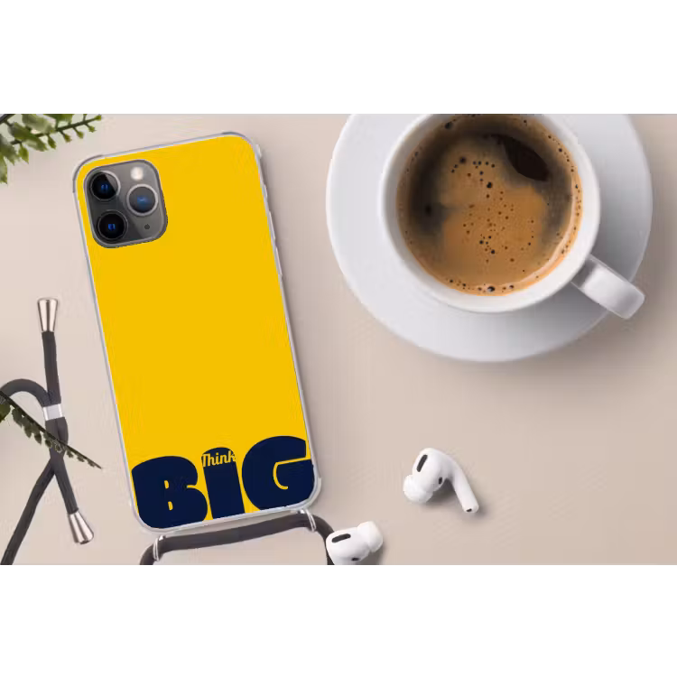 Telefoonhoesje met koord - Geel - Think big - Grafisch — 4