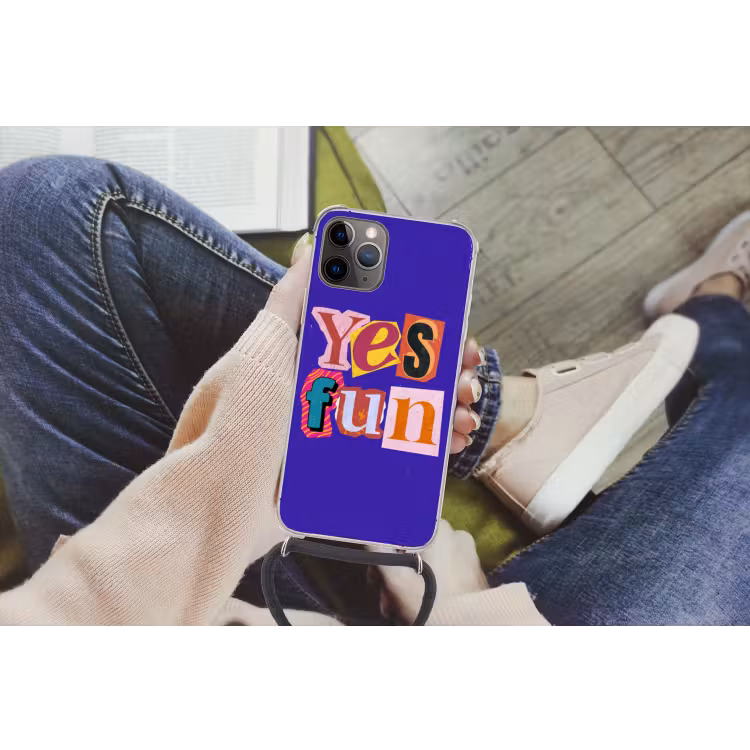Telefoonhoesje met koord - Yes fun - Kleurrijk - Collage-stijl — 2