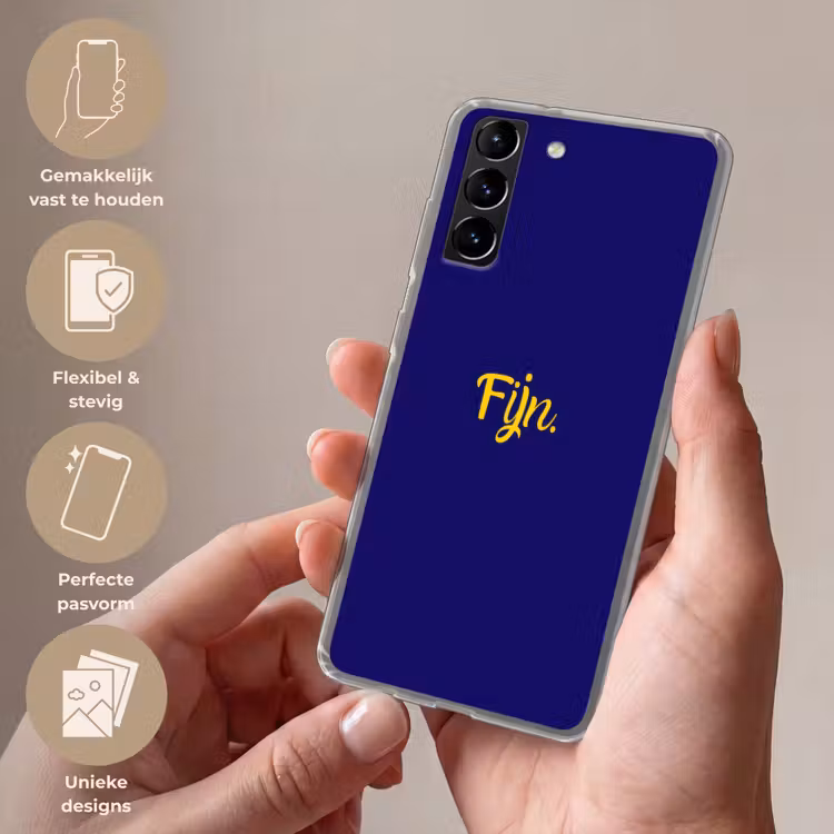 Telefoonhoesje Softcase - Blauw - Geel - Fijn — 3