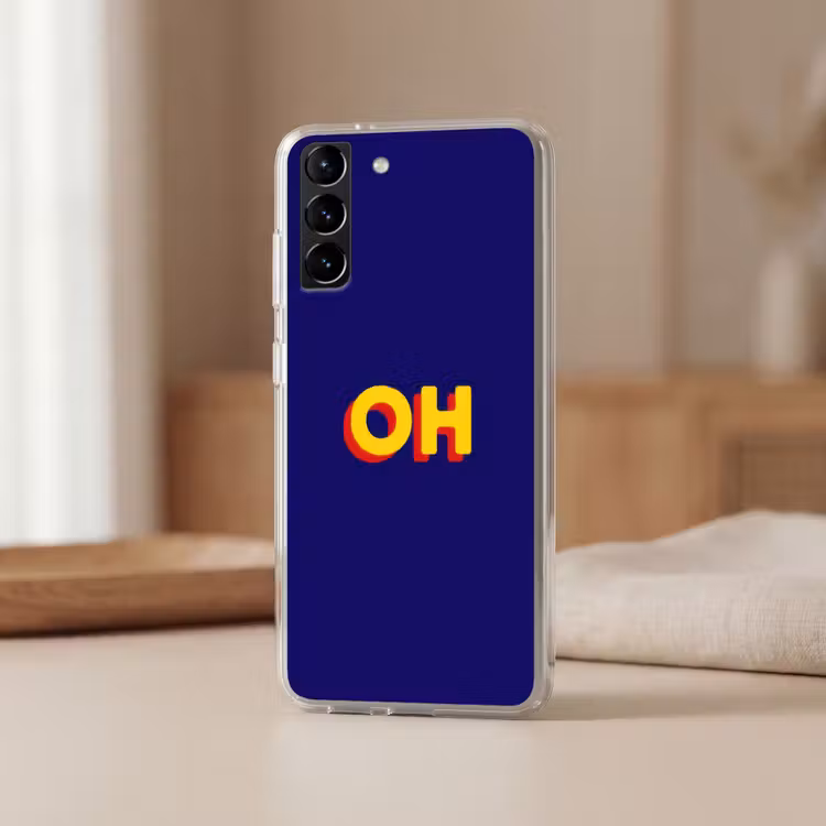 Telefoonhoesje Softcase - Blauw - Geel - OH - Schaduw — 2