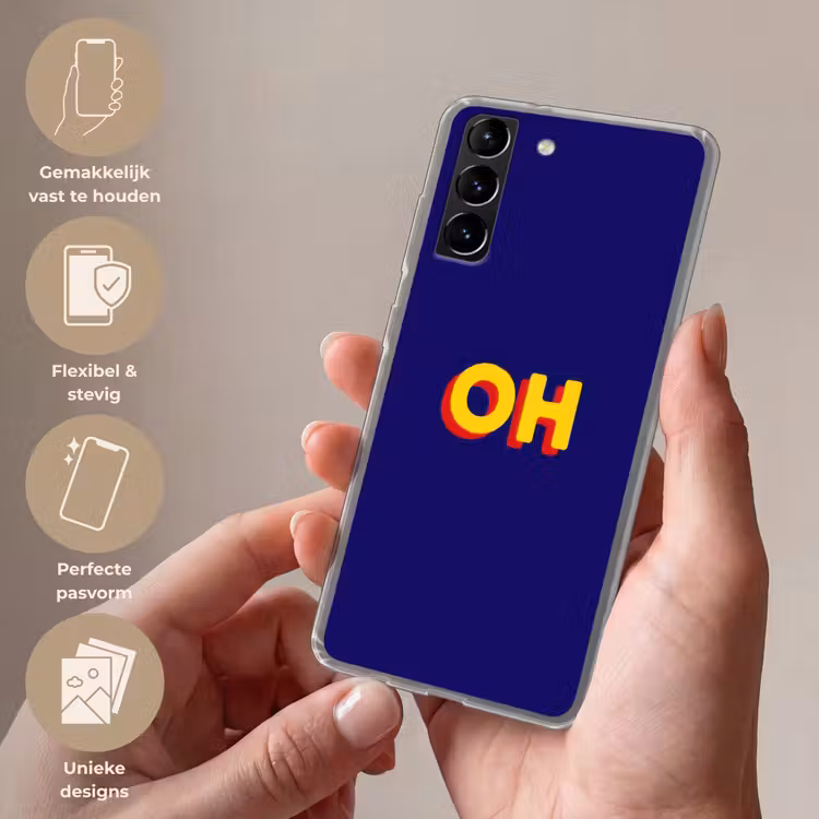 Telefoonhoesje Softcase - Blauw - Geel - OH - Schaduw — 3