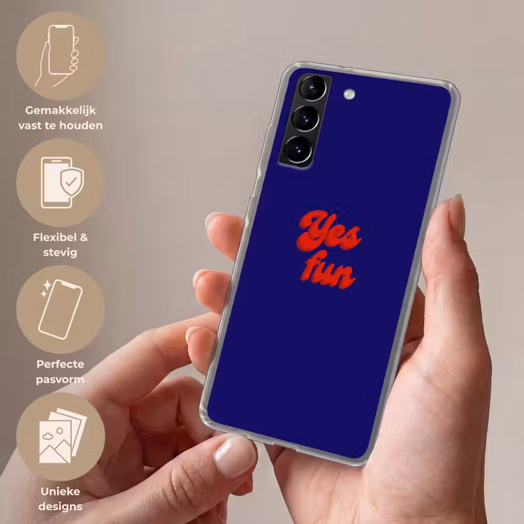 Telefoonhoesje Softcase - Blauw - Rood - Yes fun - 3D — 3