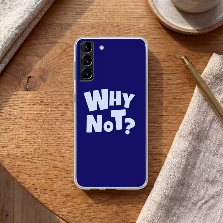 Telefoonhoesje Softcase - Blauw - Why not - Minimalistisch — 1