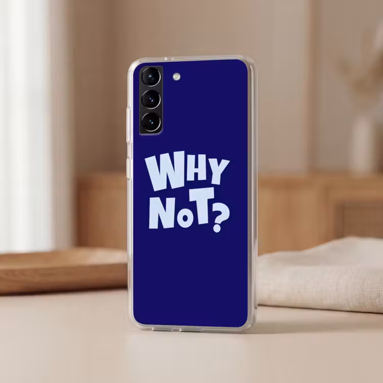 Telefoonhoesje Softcase - Blauw - Why not - Minimalistisch — 2