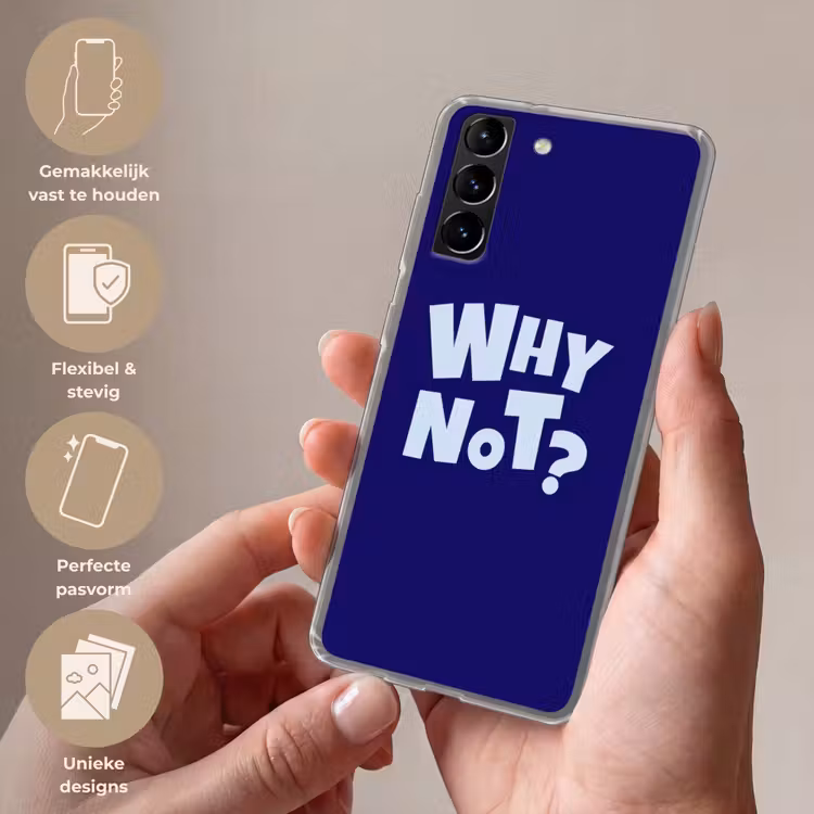 Telefoonhoesje Softcase - Blauw - Why not - Minimalistisch — 3