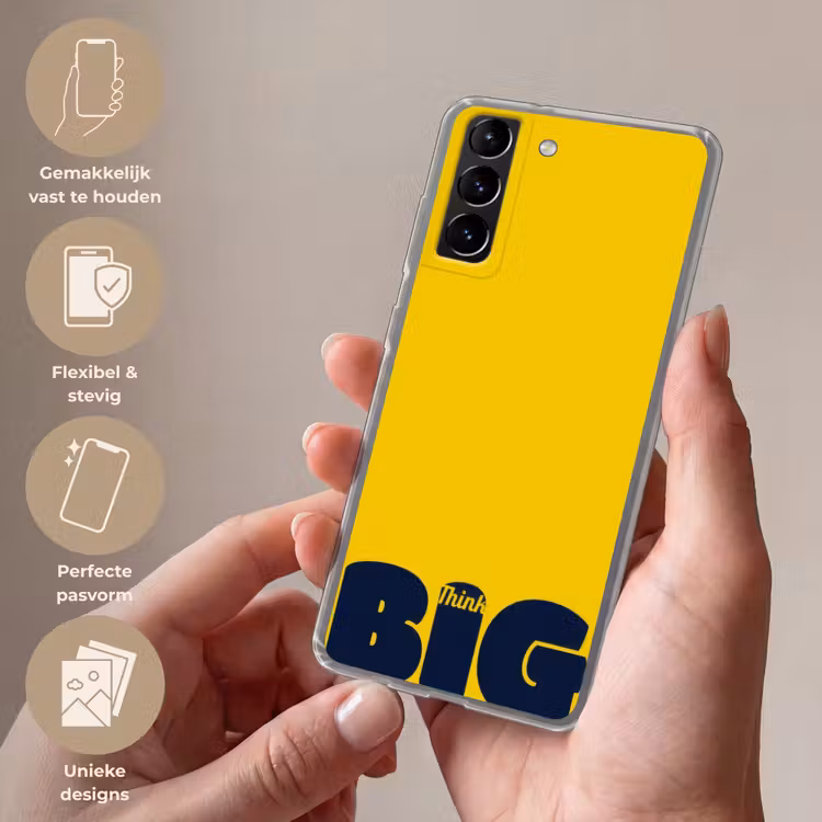 Telefoonhoesje Softcase - Geel - Think big - Grafisch — 3