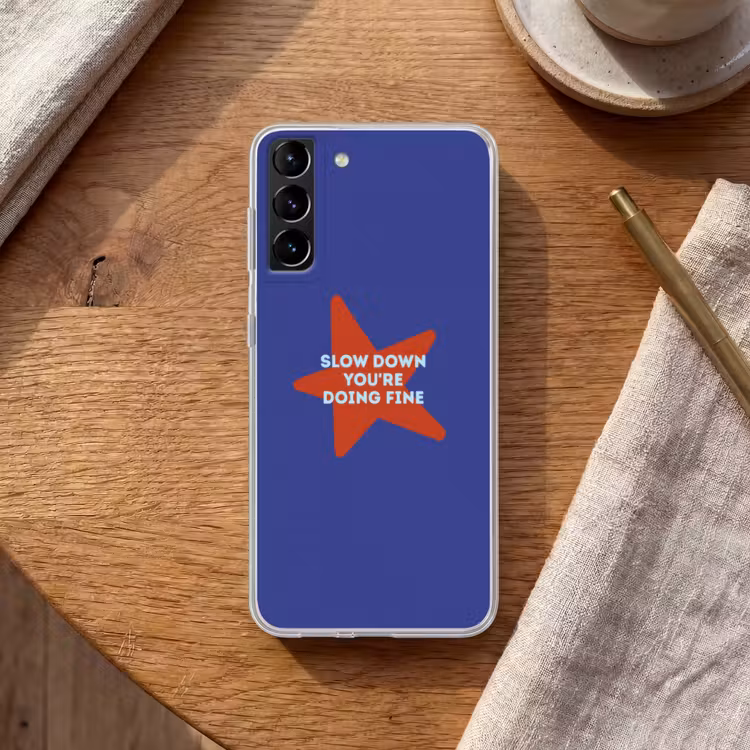 Telefoonhoesje Softcase - Slow down you're doing fine - Ster - Blauw — 1