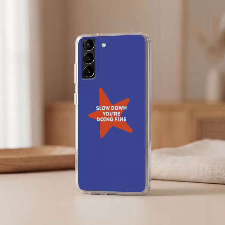 Telefoonhoesje Softcase - Slow down you're doing fine - Ster - Blauw — 2