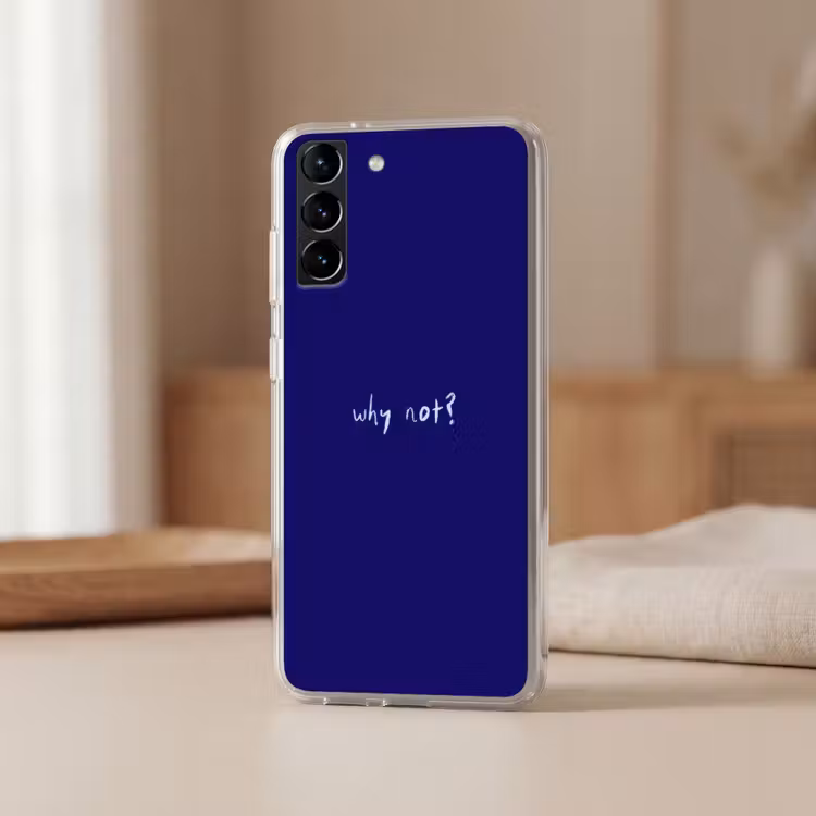Telefoonhoesje Softcase - Why not - Blauw - Handgeschreven — 2