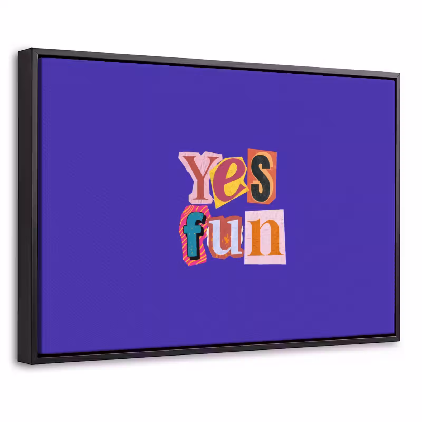 Canvas met lijst - Yes fun - Kleurrijk - Collage-stijl — 1