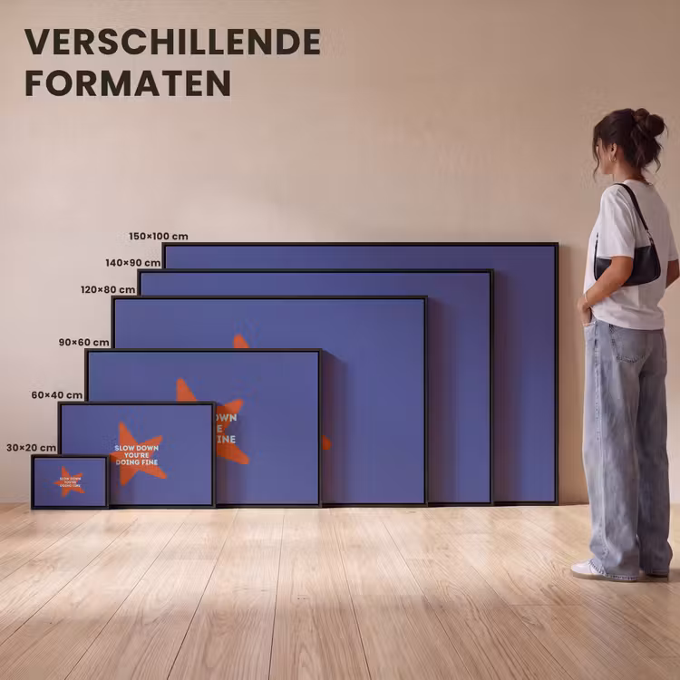 Canvas met lijst - Slow down you're doing fine - Ster - Blauw — 7