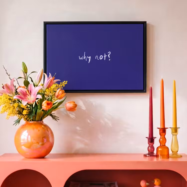 Canvas met lijst - Why not - Blauw - Handgeschreven — 4