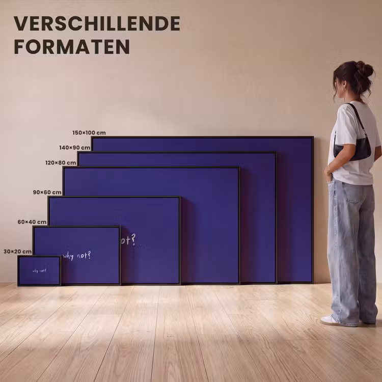 Canvas met lijst - Why not - Blauw - Handgeschreven — 7