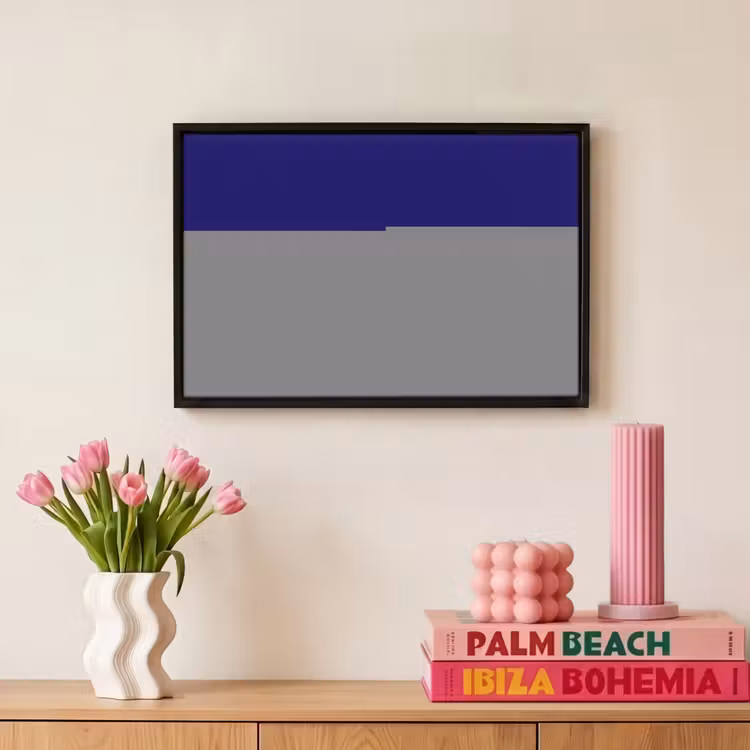 Canvas met lijst - Why not - Blauw - Handgeschreven — 8