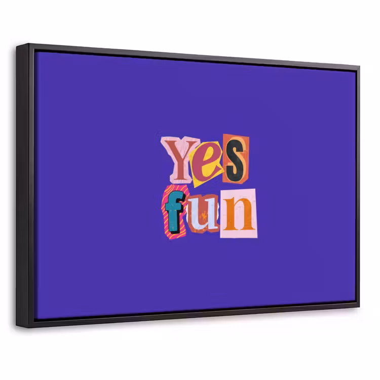 Canvas met lijst - Yes fun - Kleurrijk - Collage-stijl — 1