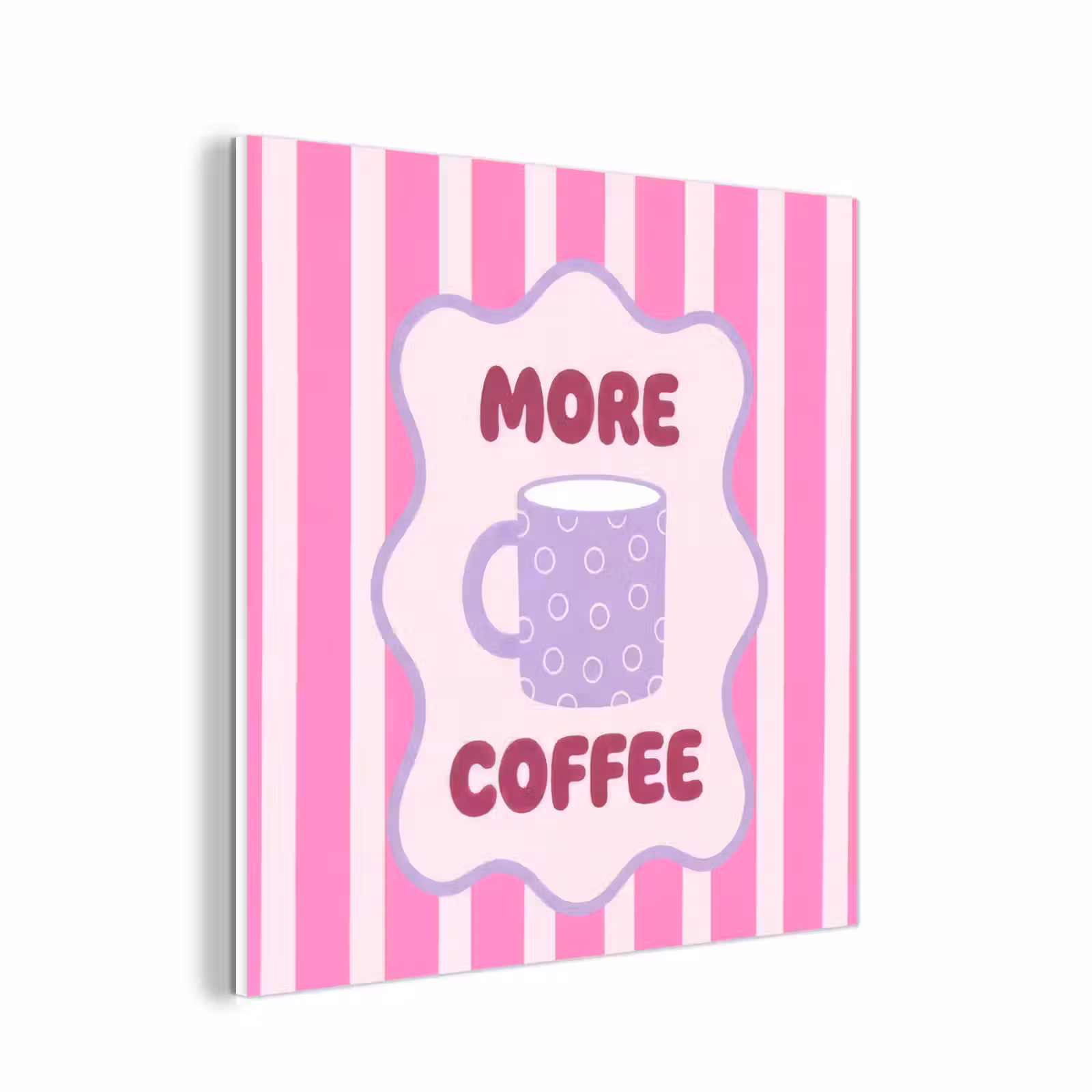 Forex - More coffee - Roze - Paars - Strepen - Mok — 1