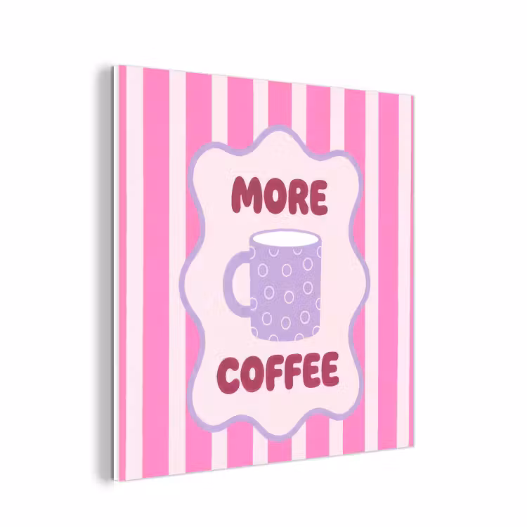 Forex - More coffee - Roze - Paars - Strepen - Mok — 1