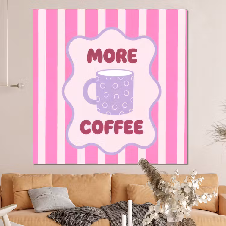Forex - More coffee - Roze - Paars - Strepen - Mok — 4