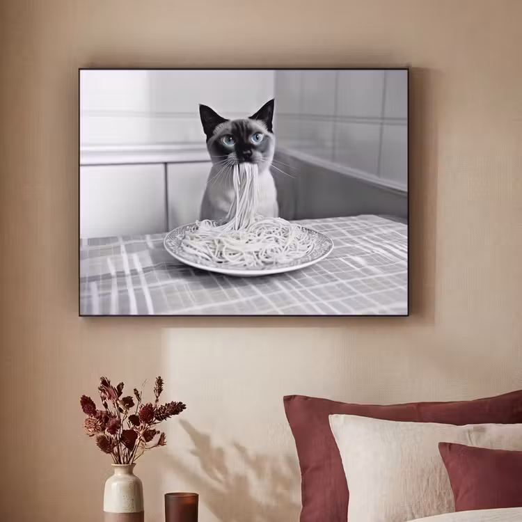 Art Frame - Kat - Siamees - Zwart Wit - Schattig - Dieren — 3