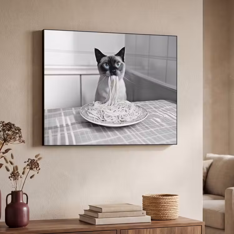 Art Frame - Kat - Siamees - Zwart Wit - Schattig - Dieren — 7