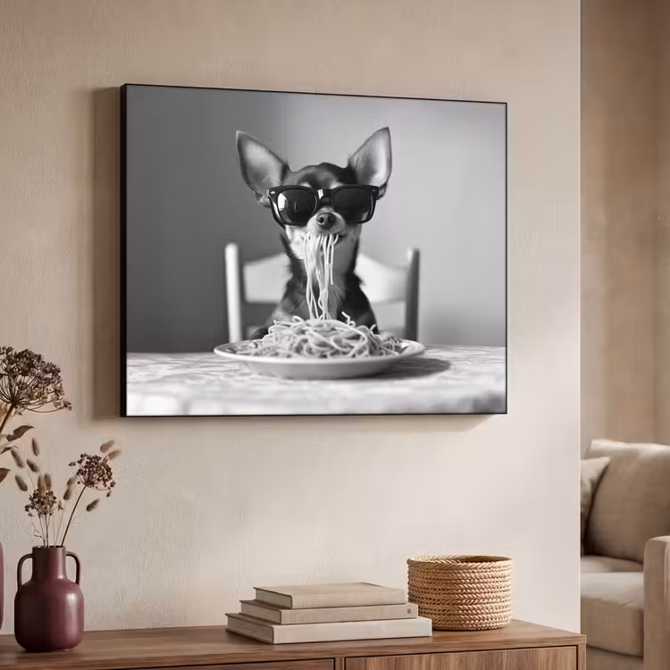 Art Frame - Chihuahua - Hond - Zonnebril - Humoristisch - Zwart - Wit - Spaghetti — 7