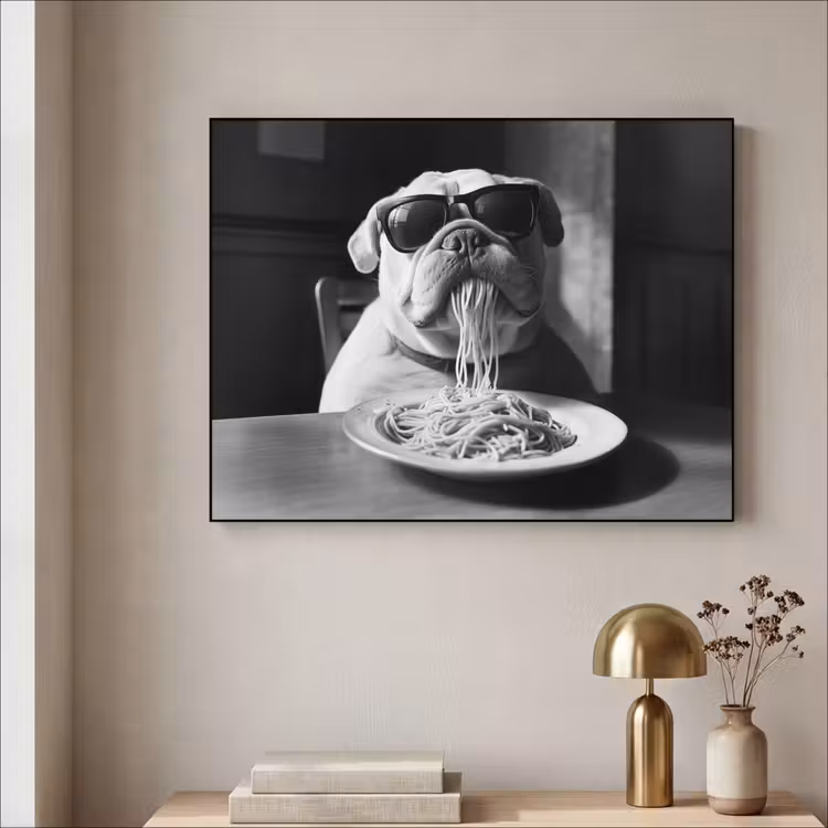 Art Frame - Hond - Bulldog - Pasta - Bril - Stoer - Dieren — 5
