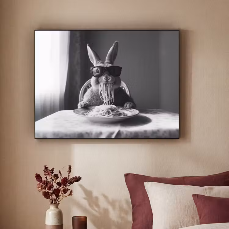 Art Frame - Konijn - Bunny - Zonnebril - Tafelkleed - Pasta - Schattig — 3
