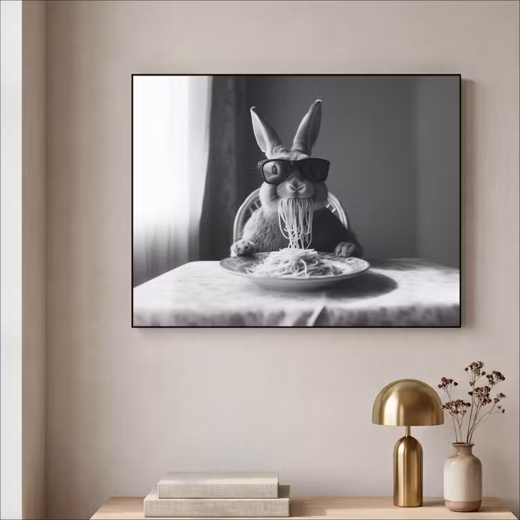 Art Frame - Konijn - Bunny - Zonnebril - Tafelkleed - Pasta - Schattig — 5
