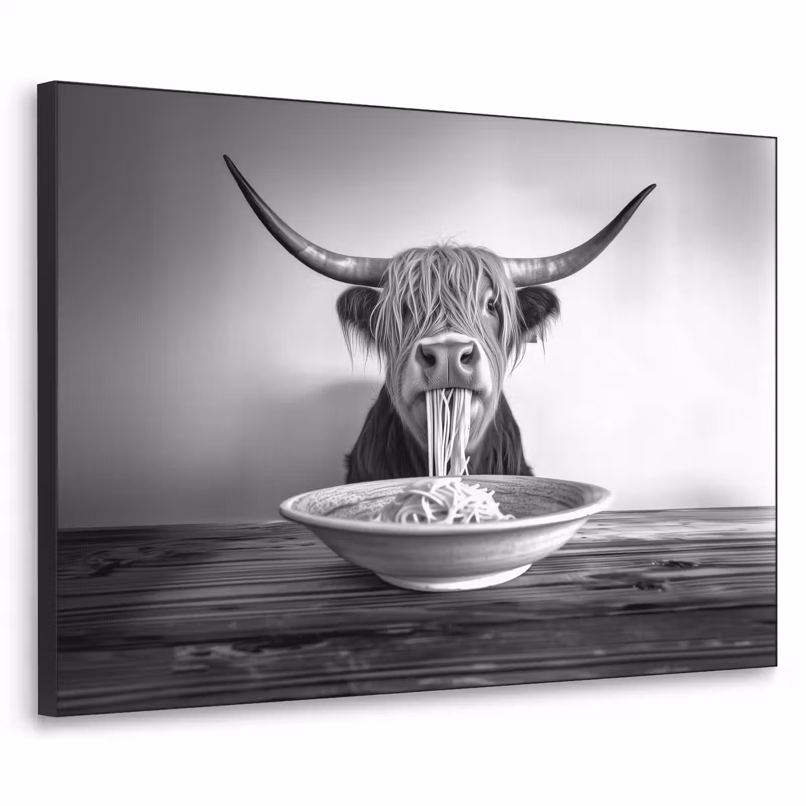 Art Frame - Schotse Hooglander - Spaghetti - Dieren - Zwart wit — 1