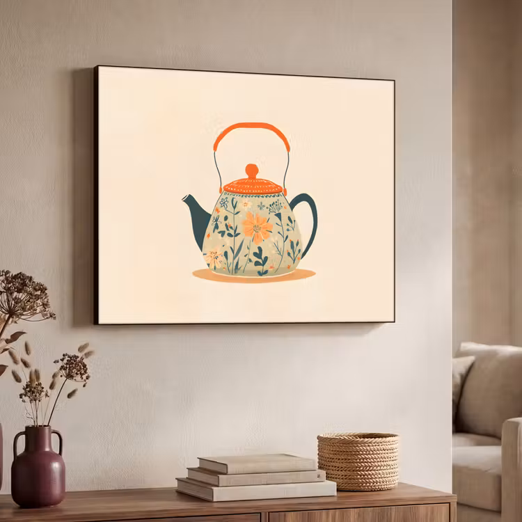 Art Frame - Oranje - Theepot - Bloemen - Bladeren — 7