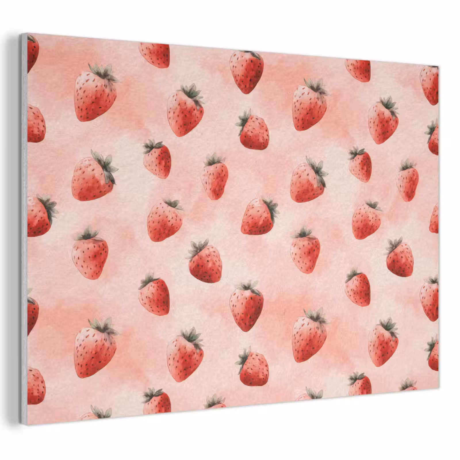 Akoestisch schilderij - Aardbei - Patroon - Roze — 1
