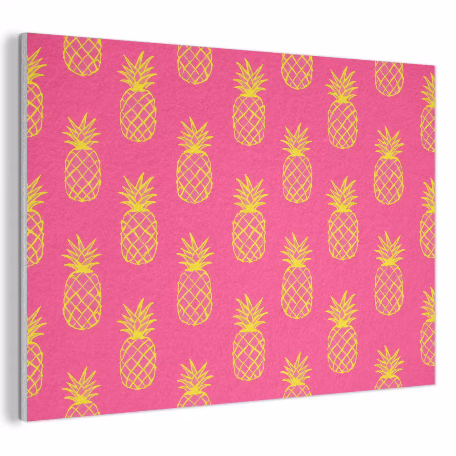 Akoestisch schilderij - Ananas - Trendy - Roze — 1