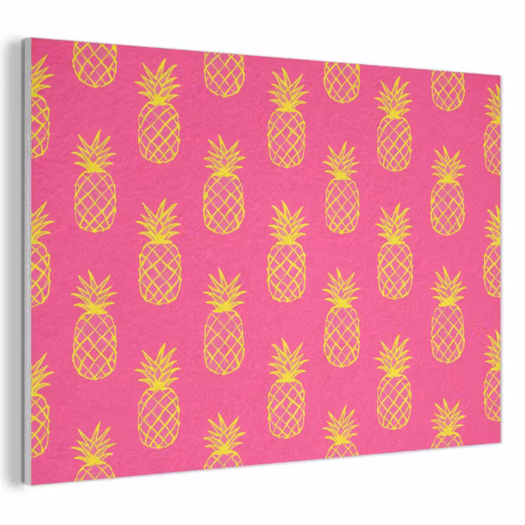Akoestisch schilderij - Ananas - Trendy - Roze — 1