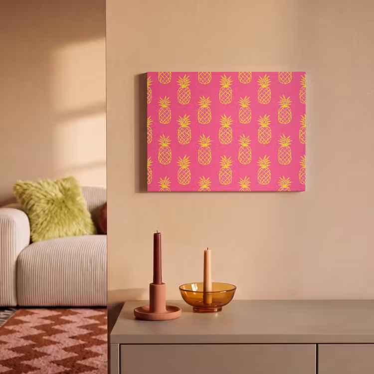 Akoestisch schilderij - Ananas - Trendy - Roze — 2