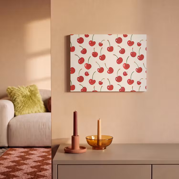 Akoestisch schilderij - Kersen - Minimalistisch - Rood — 2
