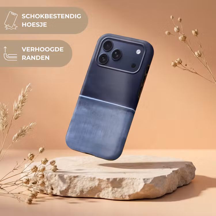 Telefoonhoesje Toughcase - Abstract - Horizontale lijn - Minimalistisch - Donkerblauw - Kunst — 5