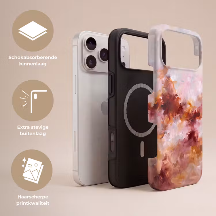 Telefoonhoesje Toughcase - Abstract - Kleurrijk - Kunst - Modern - Roze-Rood — 3