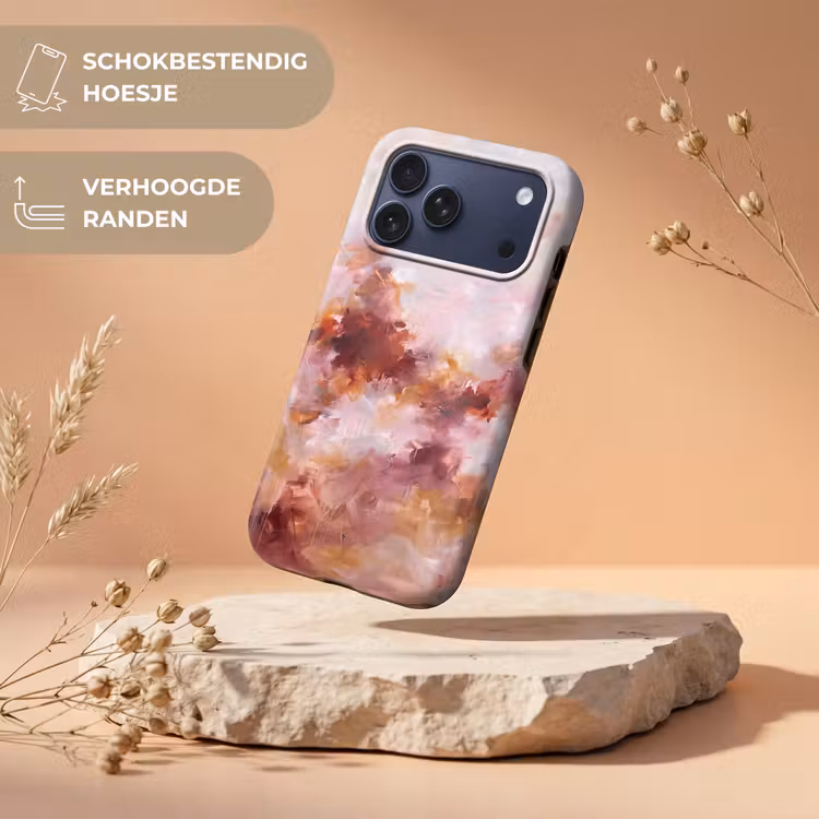 Telefoonhoesje Toughcase - Abstract - Kleurrijk - Kunst - Modern - Roze-Rood — 5